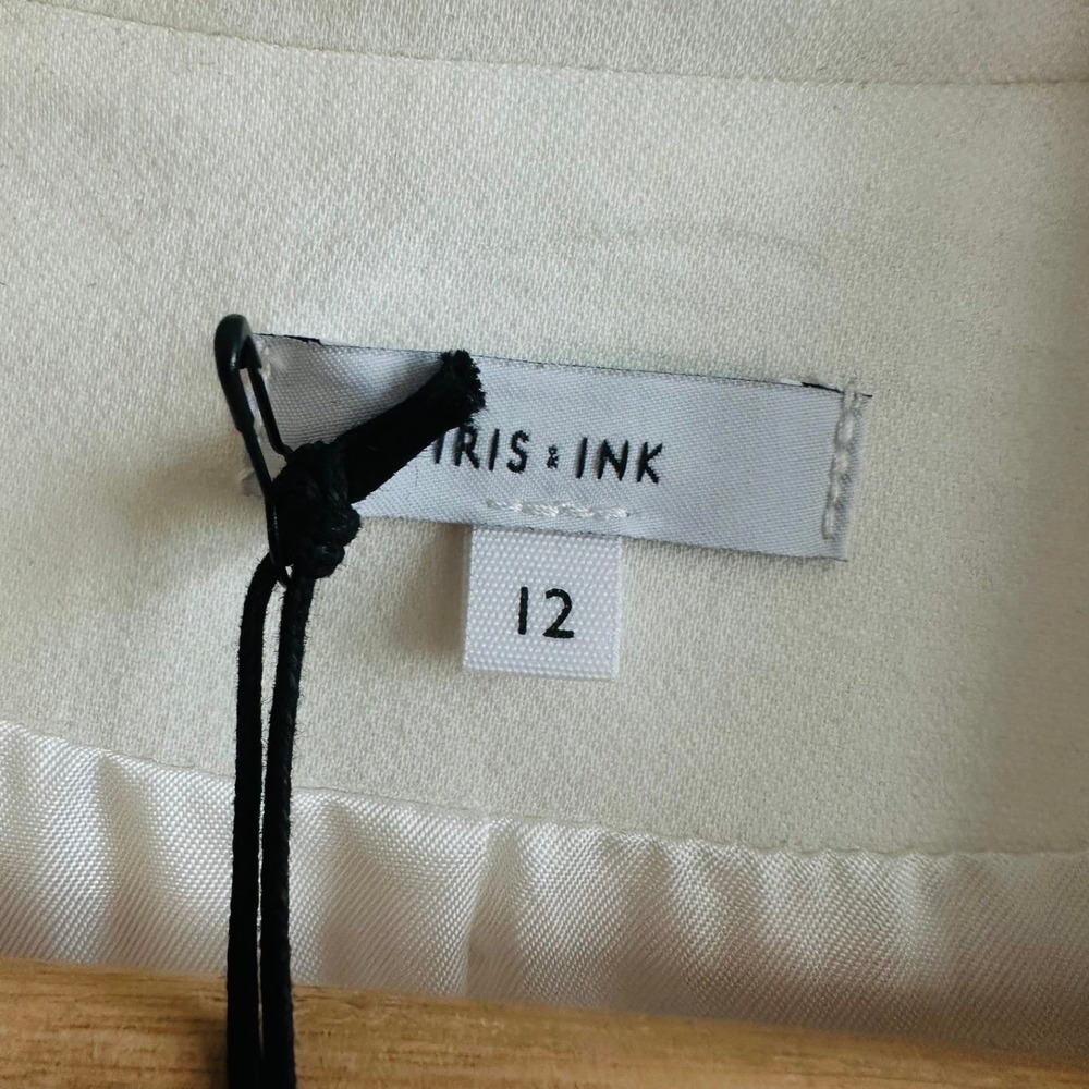 NWT IRIS & INK Giselle Double-Breasted Off White Organic Cotton Blazer – 12 - Picture 4 of 11